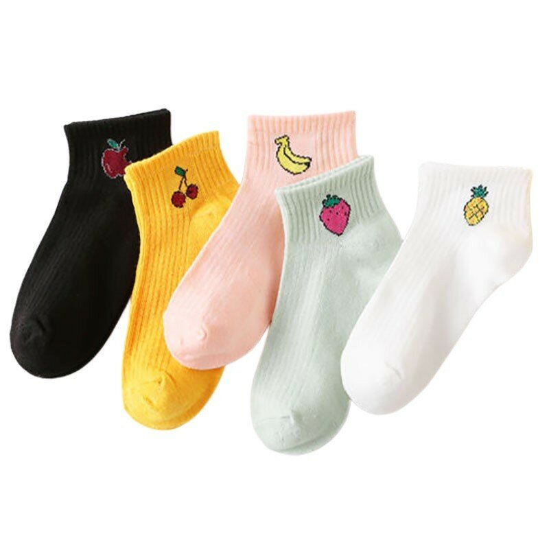 Non-Slip Stripe Impresso Socks para Mulheres, Durável, Simples, Doce, Fino, No Show, Barco, Moda, Senhoras, AZ103, 5 Pares