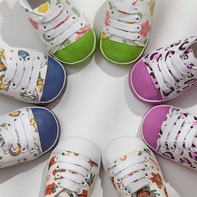 Туфли Tregren для новорожденных девочек 0-18 месяцев, Детская Нескользящая повседневная обувь для прогулок с имбирными пряничками и леопардовым принтом, с цветами, планетами