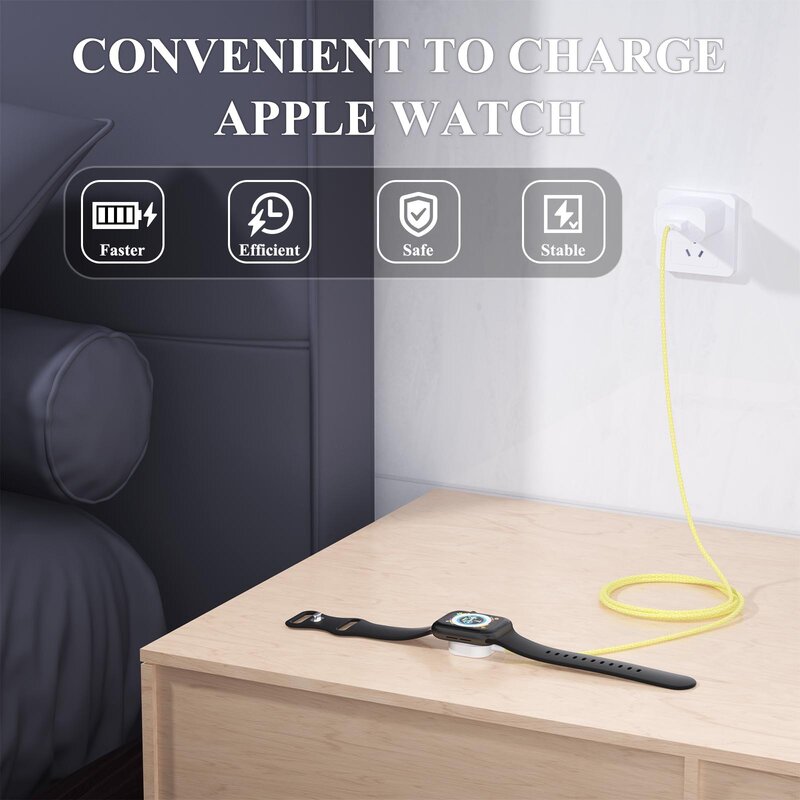 Nylon USB Type C Charger For Apple Watch Series Ultra 2 3 4 5 6 7 8 9 SE Charging Cable For iWatch Ultra 2 3 4 5 6 7 8 9 Charger