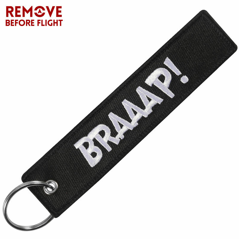 5PCS Fashion Car Keychain BRAAAP Embroidery Key Chain for Motorcycles and Cars Gifts Tag Key Fobs Holder OEM Keychain Keyring