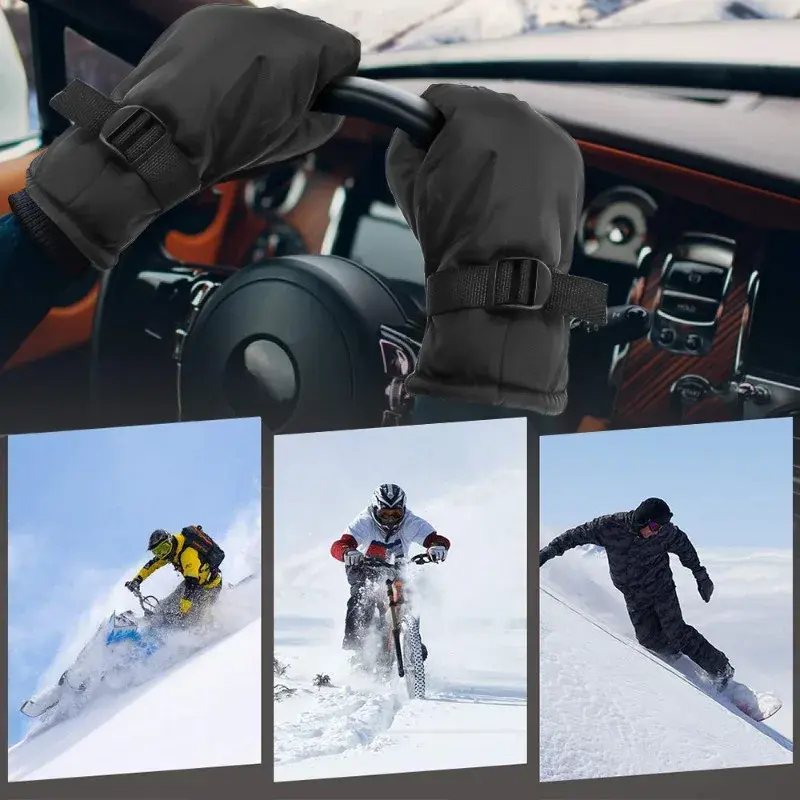 Sarung tangan bersepeda musim dingin, hangat uniseks, sarung tangan olahraga termal untuk berkendara ski, mendaki motor, antiair, sarung tangan bersepeda luar ruangan