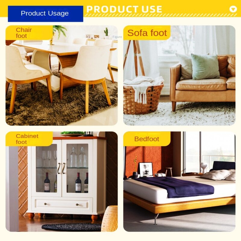 Anti movimento cadeira perna pad, mesa Footpad, redondo dentado, tapetes quadrados sofás, almofadas móveis transparentes