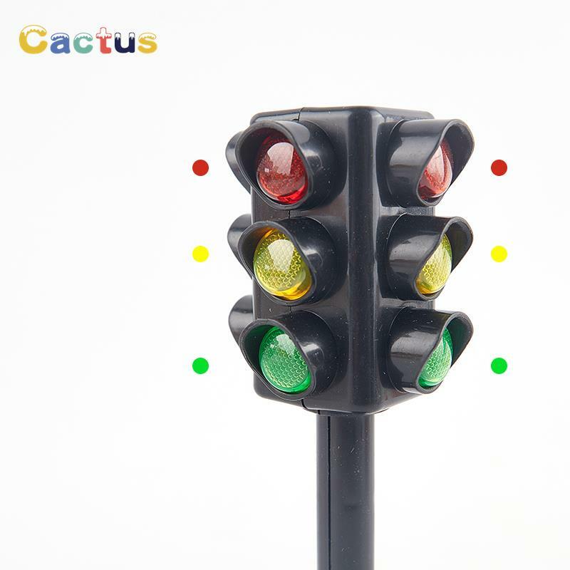 2PCS Mini Verkehrs Zeichen Straße Licht Block mit Sound LED Kinder Sicherheit Kinder Pädagogisches Spielzeug Perfekte Geschenke