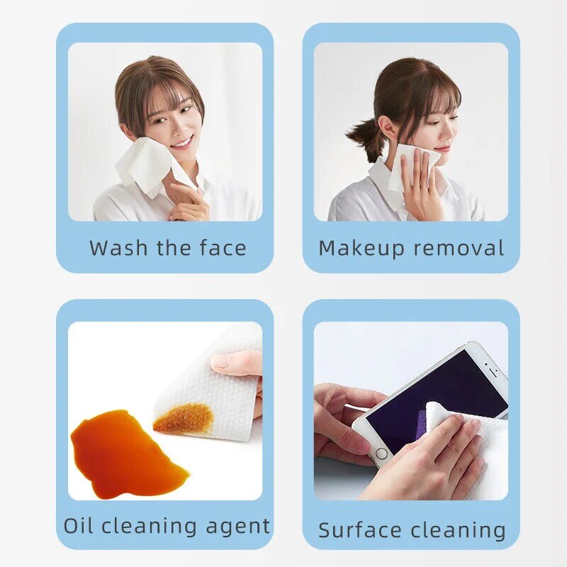Asciugamano per il viso detergente in puro cotone FulCotton addensato asciugamano per il viso usa e getta con motivo a perle di cotone naturale al 100%