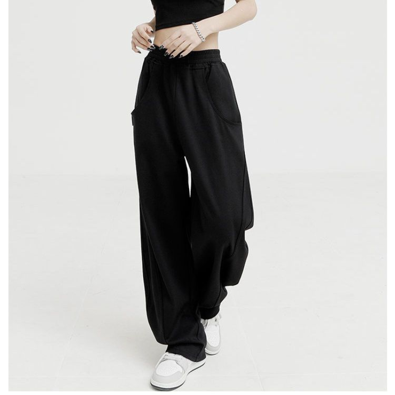 Брюки женские свободные с широкими штанинами, модные мешковатые спортивные штаны в Корейском стиле, уличная одежда с завышенной талией, повседневные Джоггеры в винтажном стиле, Y2k