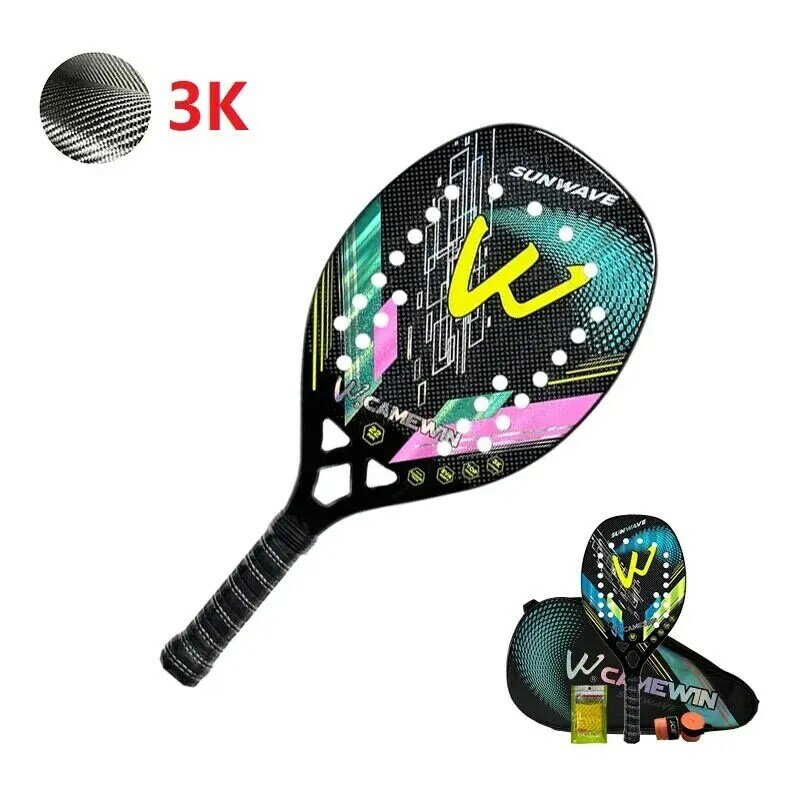 3K Camewin racchetta da Beach Tennis Full Carbon Fiber Rough Surface racchetta sportiva all'aperto per uomo donna adulto Senior Player 2024 nuovo