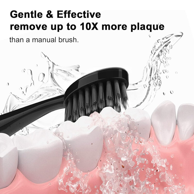 Têtes de brosse à dents électrique sonique de rechange, poils de charbon de bois doux, dents de fouet pour Seago S9, brosse à dents Burst pour adultes, 4 pièces