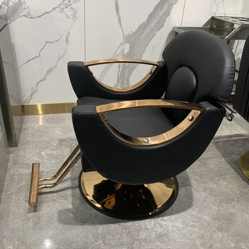 Barbershop Lift Inverted Chair Salon Special Cutting Stool Can Put Upside Down Hair Cutting Chair Gold Chassis Luxury Salon Tool