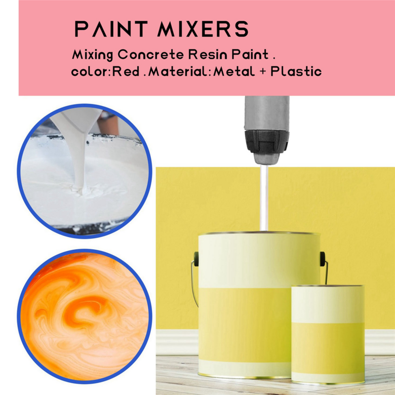 Paint Mixer Broca Anexo, Agitador para Broca, Mixer para a maioria das brocas, 3Pcs