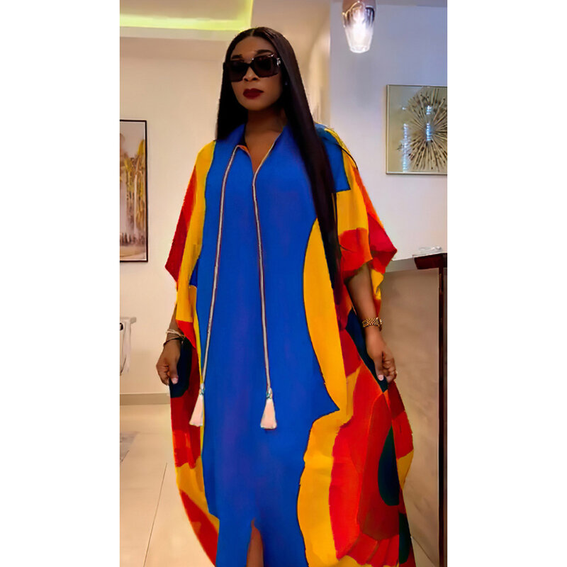 Vestido de estilo nacional africano para mujer, ropa holgada de gran tamaño, con estampado de colores, Europa y Estados Unidos, 8892 #