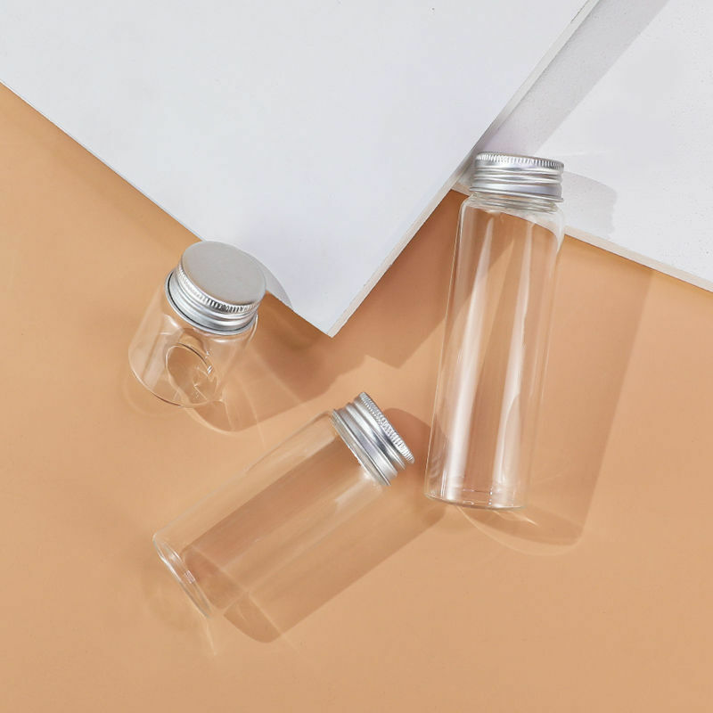5/6/8/10/14/20/25ml Glass Bottles With Aluminium Lids Small Glass Jars Transparent Medicine Powder Test Tube Bottle Diy Craft