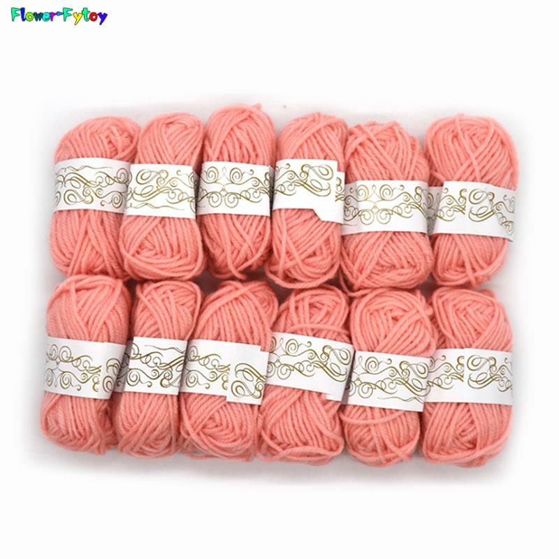 12 pçs feito à mão diy linha de lã de fio de tricô cachecol do bebê chapéu de espessura macia linha de fio de crochê para tricô