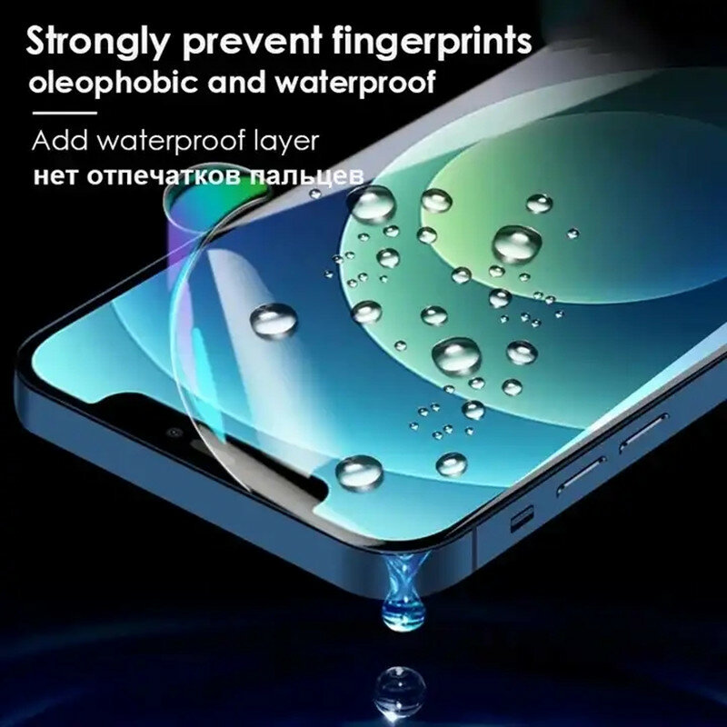 Capa completa de filme hidrogel para iPhone, protetor de tela, não de vidro, 11, 12, 13, 14 Pro Max, Mini, 8, 7 Plus, 6, £, SE, 2020, 4 peças