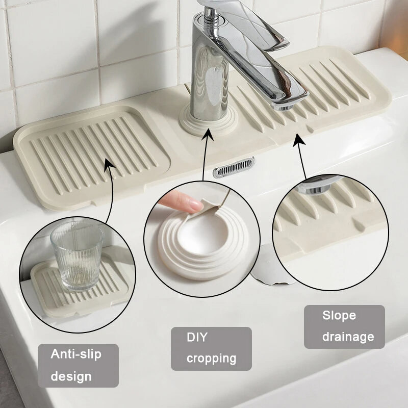 Tampon anti-éclaboussures en silicone pour évier de cuisine, couvercle protecteur, grand polymère, attrape-eau
