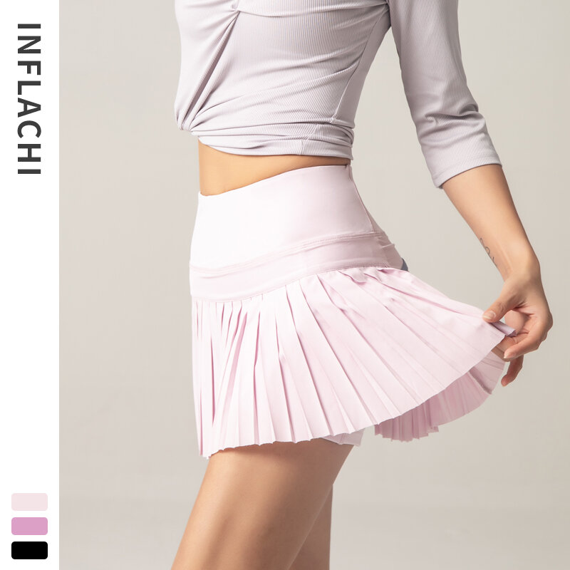 Summer Women Pleated Tennis Golf Skirt Quick Dry Athletic Running Short High Waisted Sport Fiess Shorts