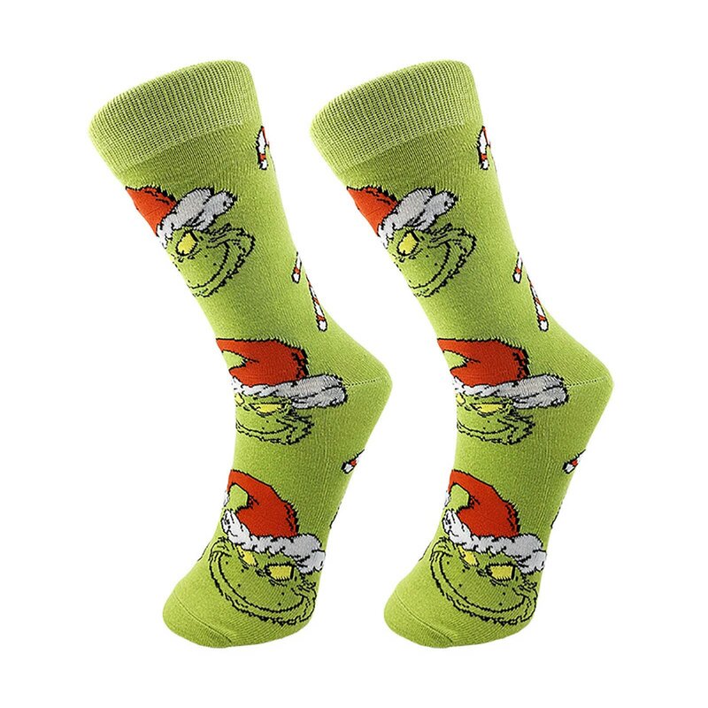 Weihnachten Winter grinste warme Socke für Frauen Männer grün pelzigen Cartoon Baumwoll socke weichen Pantoffel nach Hause schlafen Tier Socke Geschenke