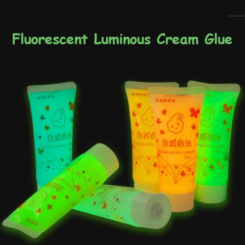 Luminous simulação creme cola, Cola Guka, Falso Whipped Clay Glue, Cartão Goo fluorescente, Artesanato DIY, argila macia