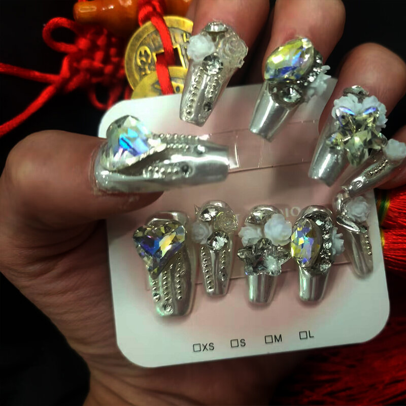 다채로운 다이아몬드 프레스 손톱 석고 접착제 그라인딩 미러 파우더, 재사용 가능한 SMT 제품, 고급스럽고 반짝이는 샴페인 골드