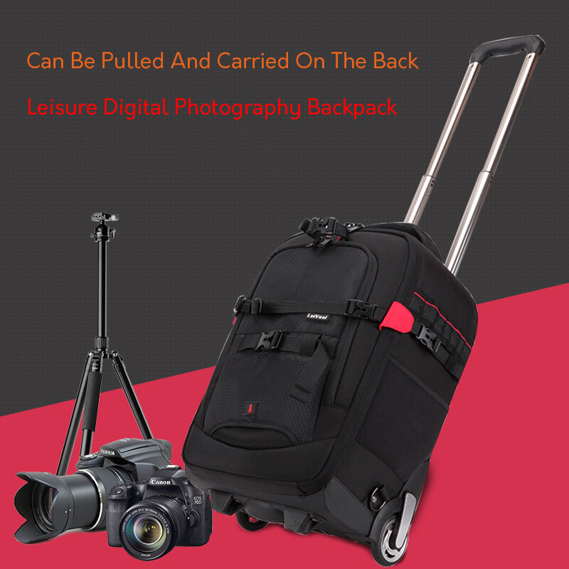 Profissional câmera trole saco de bagagem trolley fotografia saco filmadora digital mochila mala viagem fotografia mochila