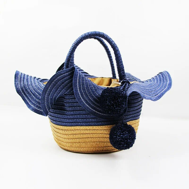 Женская плетеная сумка из бумажной веревки, простая и просторная пляжная сумка