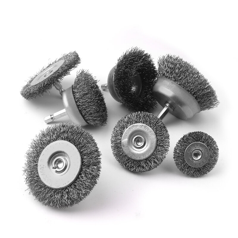 Cepillo de rueda de pulido de disco de alambre de acero, accesorios de herramienta rotativa Dremel, herramienta de pulido de Metal, 1pc