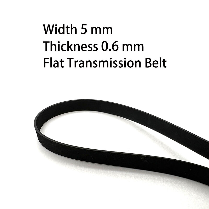 1Pcs Width 5mm Thickness 0.6mm Flat Rubber Drive Belt For Tape Recorder Repeater VCR Single Player Transmission Belt Accessories