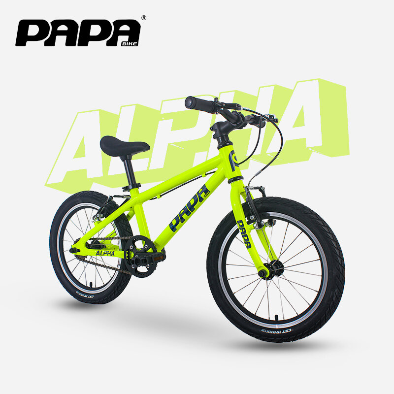 بابابيك ألفا دراجة جبلية للأطفال بسرعات واحدة دراجة أطفال من سبائك الألومنيوم تصميم جديد 16 بوصة فائقة الخفة للسباق