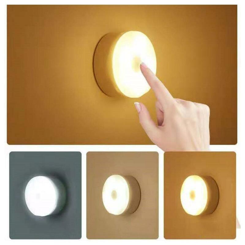 Mini LED Touch Sensor Nachtlichter USB wiederauf ladbare Schlafzimmer Küche Magnet fuß Wand leuchte Runde tragbare Dimmen Nacht lampe