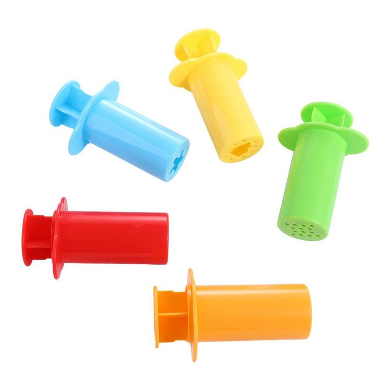 5 buah/Set Aksesori mainan plastisin tanah liat warna mainan DIY 5 Alat ekstruder adonan pintar Set karburator warna acak