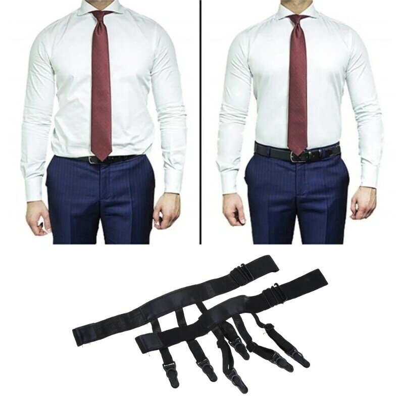 Y1UB модная рубашка с держателем, мужские подтяжки для ног, модная рубашка, подтяжки, эластичная униформа, деловая рубашка с 1