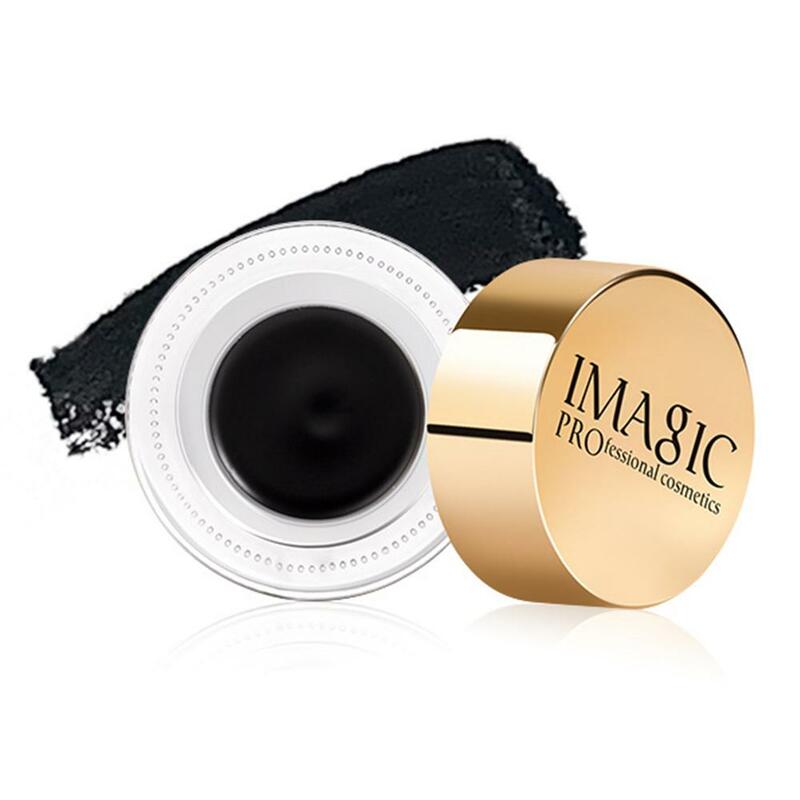 Black Brown Eyeliner Cream Waterproof Quick Drying Smooth Eye Liner Gel non Blooming Eye Shadow Makeup Tools con Set di pennelli