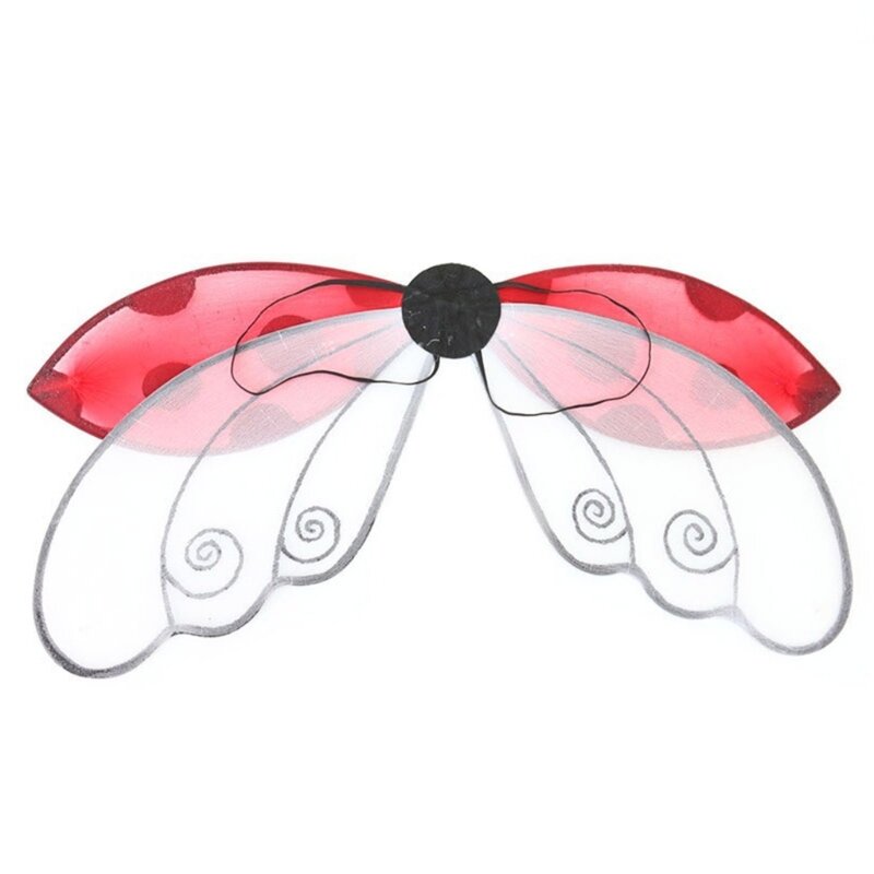 어린이 소녀용 무당 벌레 날개 의상, 요정 날개, 할로윈 의상, 천사 날개 공연 의상
