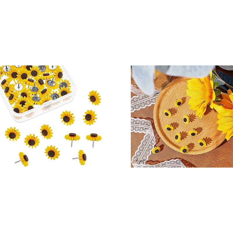 Sunflower Push Pins Sunflower Tacks Flower Cork Board Tacks Sunflower Thumb Tacks For Photos Wall Maps
