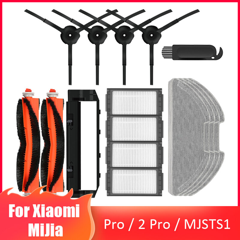 Couvercle de brosse principale pour aspirateur Robot XiaoMi Mijia Pro / 2 Pro/MJSTS1, pièces de rechange avec filtre Hepa et tissus