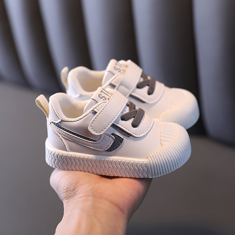 Sapatos de caminhada casual para bebê menina, Sapatos Little White Shell, Primavera e Outono