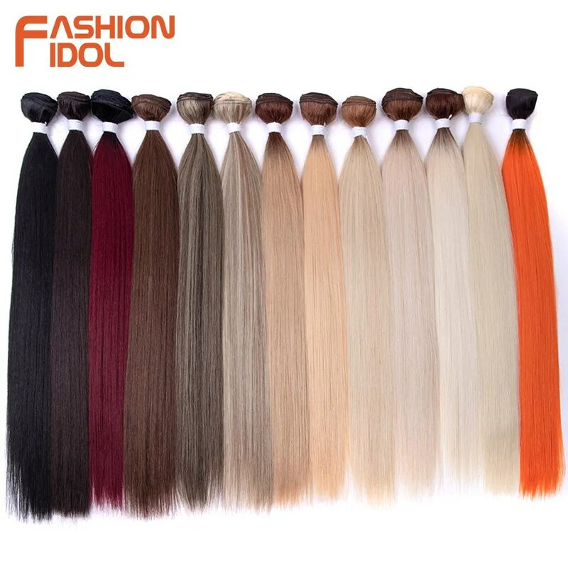Yaki Straight Hair Extension para Salon, Pacotes de cabelo sintético natural, fibra colorida de alta temperatura, cabelo falso loiro, frete grátis