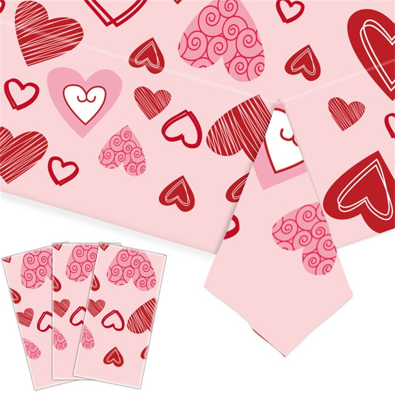 Valentinstag Tischdecken, Valentinstag Tischdecke, rote Liebe Herz Tischdecke wasserdichte Rechteck Tischdecke für Valentinstag