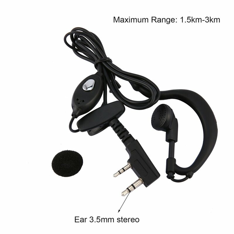 Set Headphone asli untuk Baofeng UV 5r, Earpiece Radio Walkie Talkie Headset Mic mikrofon 888S uv5r UV 5RA UV 5RE UV82