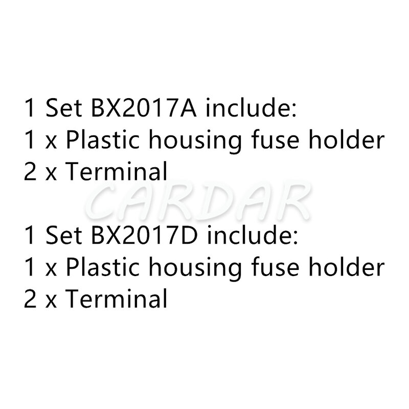 Porta-fusível de carro médio com terminal de crimpagem, isqueiro preto, frontal para fusíveis padrão, BX2017A, BX2017D, 1 conjunto