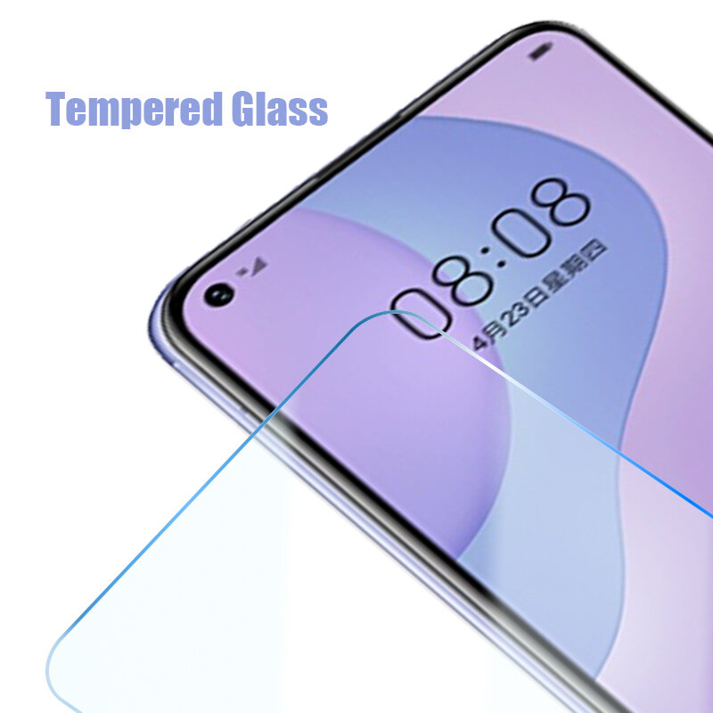 3ชิ้นอุปกรณ์ป้องกันหน้าจอสำหรับ Huawei P40 P20 P30 Lite Pro E กระจกนิรภัยสำหรับ Huawei P Smart Z Y7 Y6 2019 2021 Mate 20 Lite