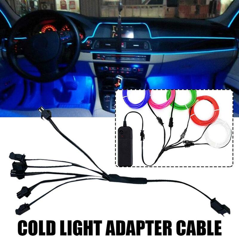 Lâmpada flexível LED Car Light, Auto Interior, Atmosfera decorativa, Wire Strip, luz LED fria, acessórios de luz fria, Power D