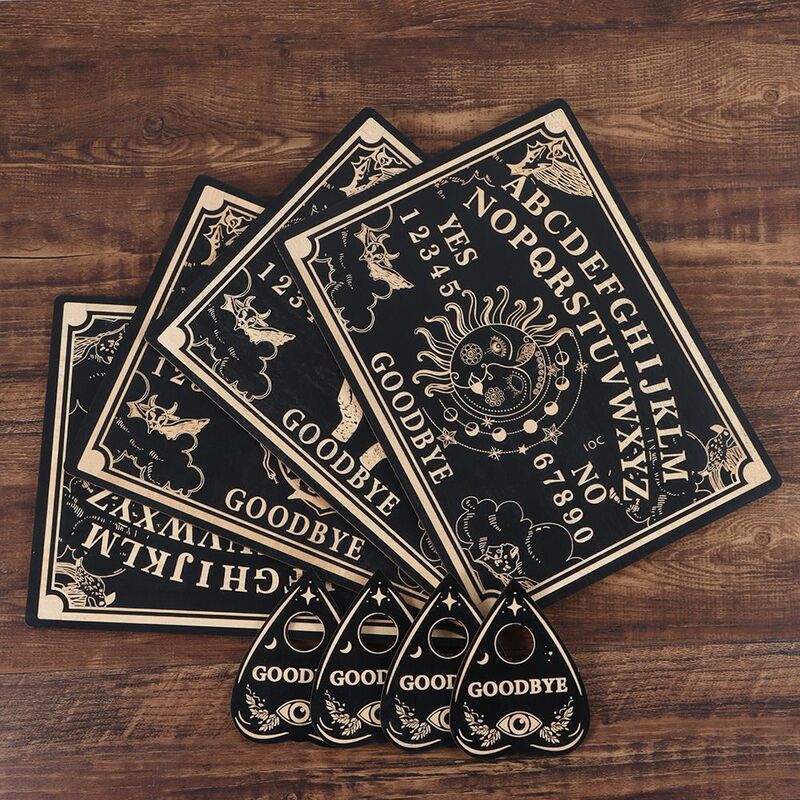 Drewniana wróżbiarstwo wahadło deska grawerowana magiczna tablica Ouija deska metafizyczna wiadomość czarownica wahadło deska zestaw ozdoby do dekoracji wnętrz