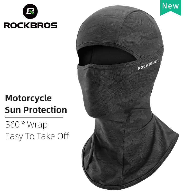 ROCKBROS-Cagoule de protection solaire pour hommes et femmes, masque facial complet pour vélo électrique, moto, équipement de cyclisme sur glace, printemps, été