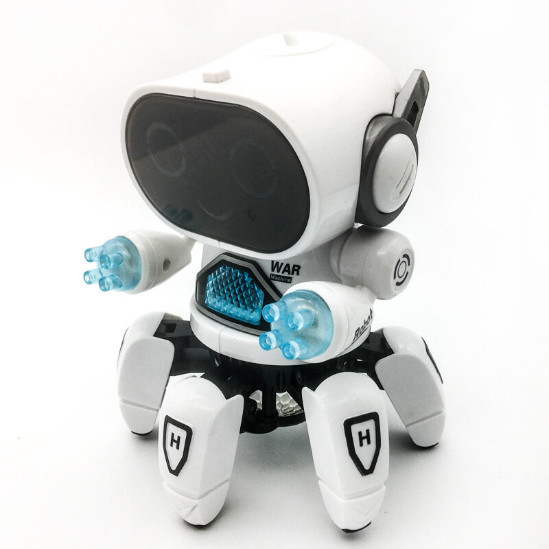 Robot Mainan Gurita Elektronik Menari 6 Cakar Berjalan Hewan Peliharaan Musik LED Cahaya Lucu Mainan Pendidikan untuk Anak-anak Hadiah Ulang Tahun