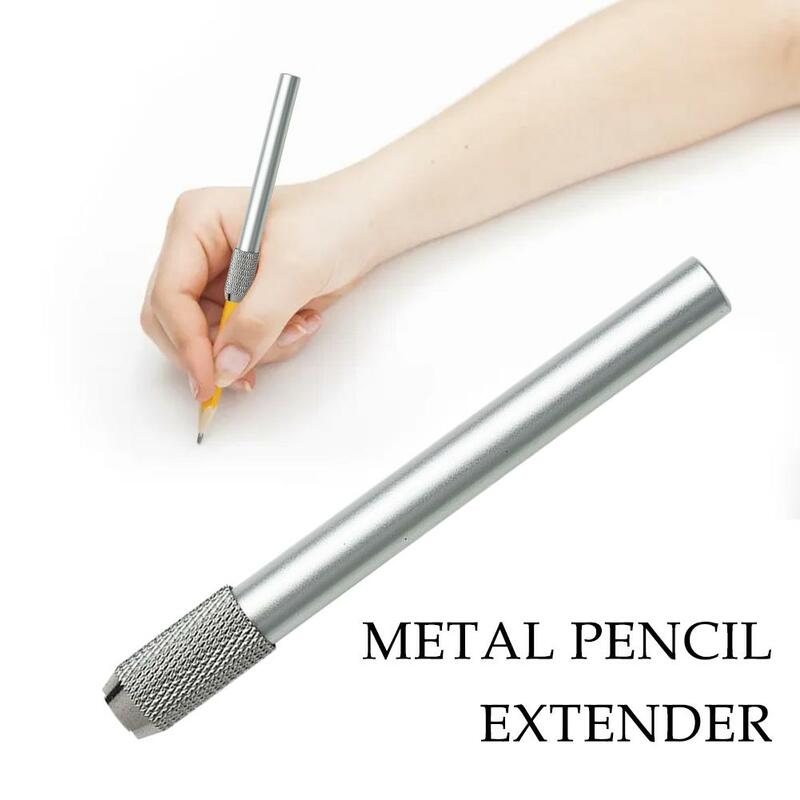 3 buah braket logam kayu logam pemanjang pensil kayu logam kepala ganda baja tahan karat pemegang berwarna pendek
