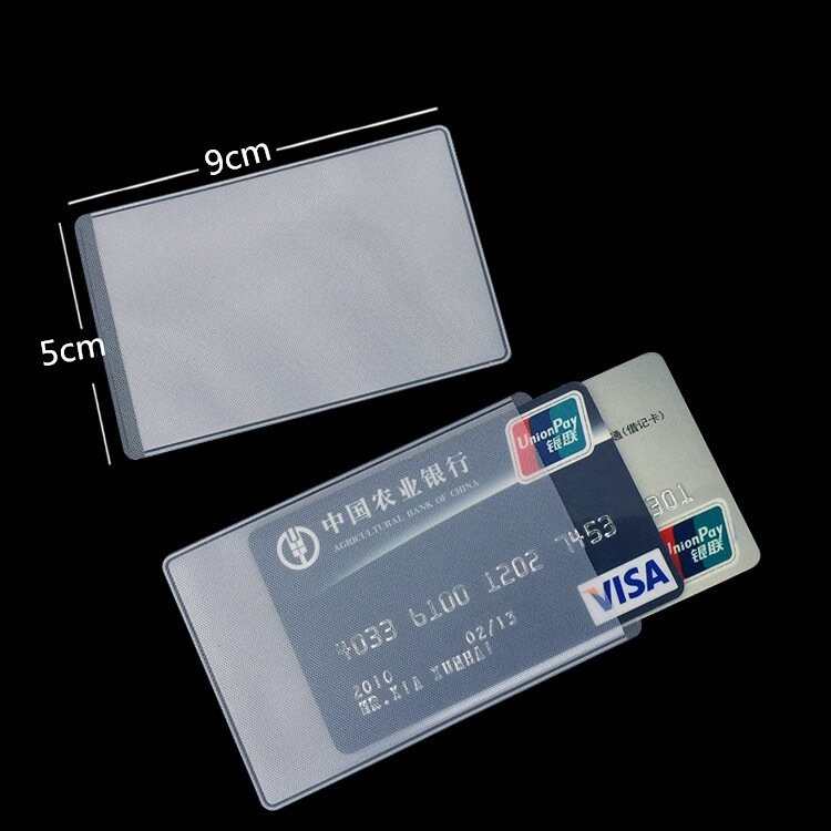 Juste de carte de crédit transparente pour hommes et femmes, étui en poudre, porte-carte d'identité, protection pour bus, banque d'affaires, PVC, 10 pièces, ensemble
