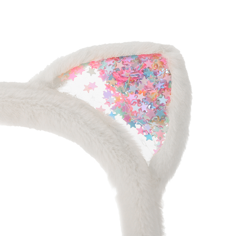 Earmuffs brancos dobráveis infantis, bandana de pelúcia, capa de ouvido para inverno, protetor, 2 peças