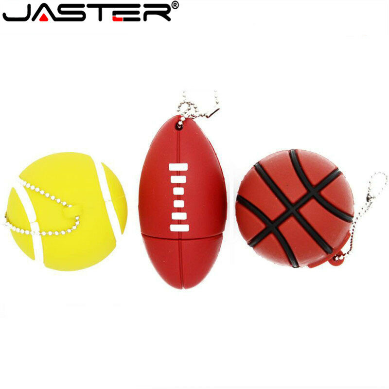JASTER-Unidad flash USB 2,0 para Rugby, lápiz de memoria para baloncesto, tenis, pelota deportiva, 8GB, 16GB, 32GB, 64GB, regalo