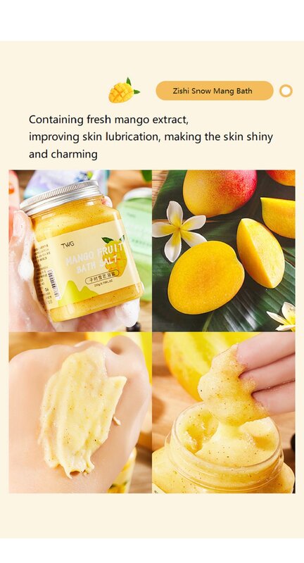 250g di frutta profumato sale da bagno corpo Spa Scrub crema esfoliante per la cura della pelle nutriente idratante bagnoschiuma doccia sale cura della pelle