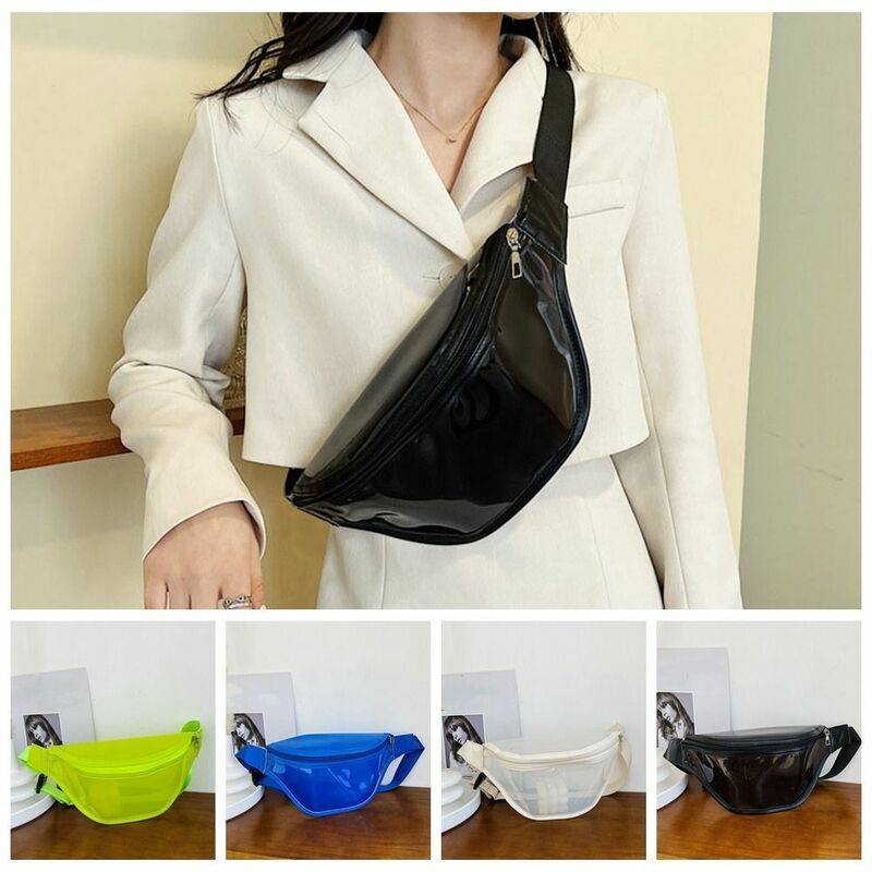 Zipper Transparent Waist Bag Portable Shoulder Bag Waterproof Pvc Chest Bag Handbag Message Bag Transparent Pack Male